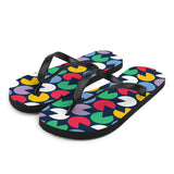 Slice out Circles Print Flip Flops