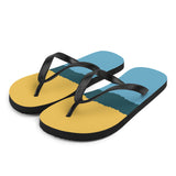 Mustard Blue Print Flip Flops