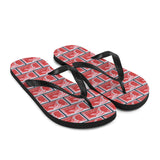 Espresso Red Flip Flops