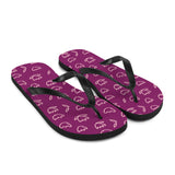 Maroon Flower Print Flip Flops
