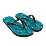 Leaf & Dot Print Flip Flops