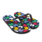 Slice out Circles Print Flip Flops