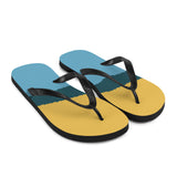 Mustard Blue Print Flip Flops