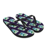 Japan Coastline Stamp Flip Flops