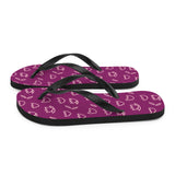 Maroon Flower Print Flip Flops