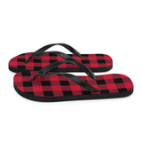 Buffalo Plaid Print Flip Flops
