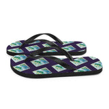 Japan Coastline Stamp Flip Flops