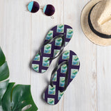 Japan Coastline Stamp Flip Flops