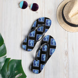 Queen Blue Stamp Flip Flops