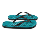 Leaf & Dot Print Flip Flops