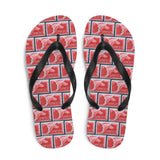 Espresso Red Flip Flops