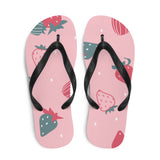 Strawberry Art Print Flip Flops
