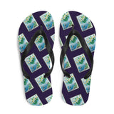 Japan Coastline Stamp Flip Flops
