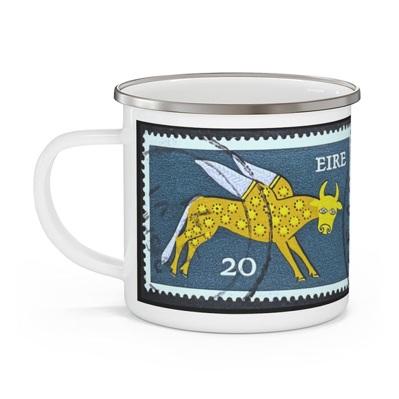 Irish Cow Stamp Enamel Mug