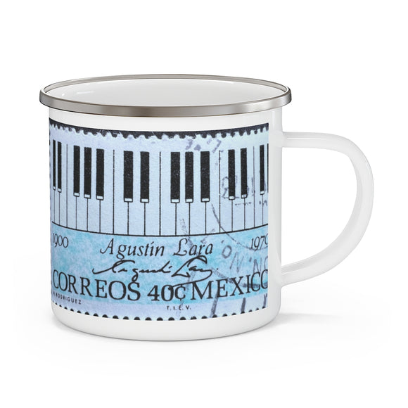 Piano Keys Stamp Enamel Mug