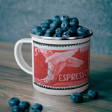 Italian Espresso - Cup of Italy Vintage Postage Stamp Enamel Camping Mug