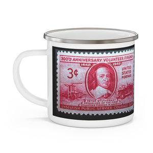 Volunteer Fire Fighter Stamp Enamel Mug