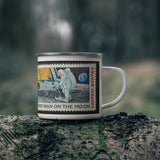 Man on the Moon Stamp Enamel Mug
