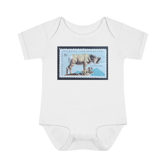 Bighorn Sheep Stamp Baby Onesie