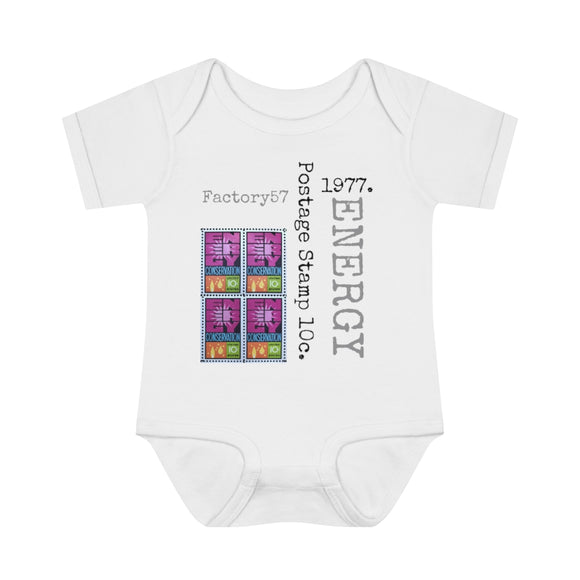 Energy Conservation 1977 Postage Stamp - Infant Baby Rib Bodysuit 0M - 24Mo