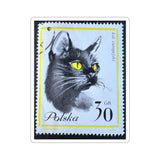 Black Cat - Poland Stamp Sticker