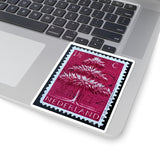 Maroon Tree Stamp Sticker