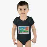 Praying Mantis Stamp Baby Onesie