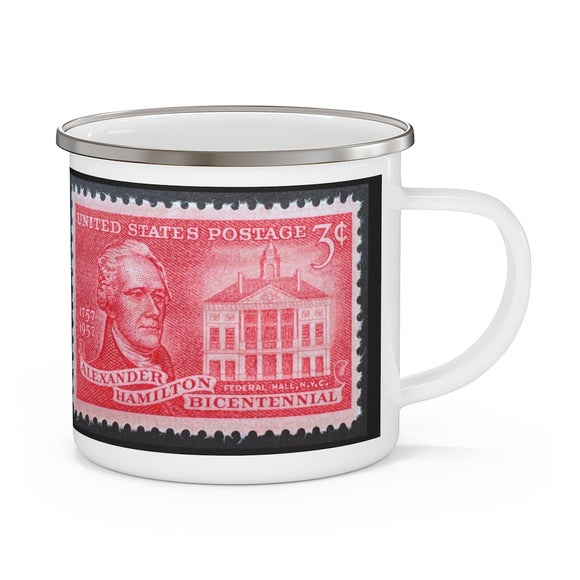 Alexander Hamilton Stamp Enamel Mug