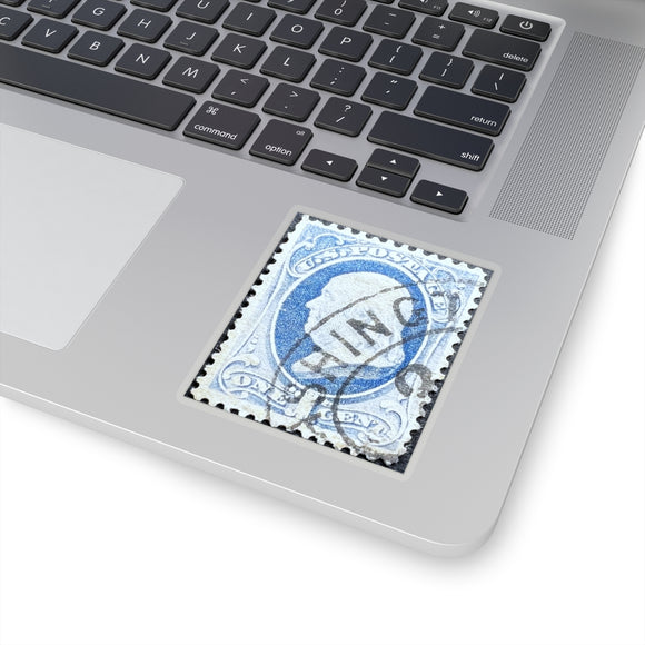 Ben Franklin Blue Stamp Sticker