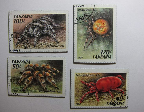 Spiders Recycled Postage Stamp Magnet Set #75