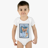 Welsh Corgi Dog Stamp Baby Onesie