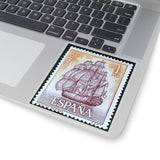 Ship at Sunset Stamp Sticker