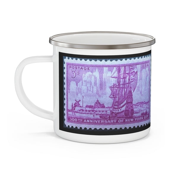 New York City Stamp Enamel Mug