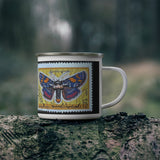 Moth Stamp Enamel Mug