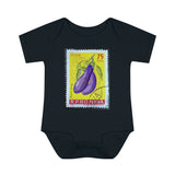 Eggplant Vegetable Stamp Baby Onesie