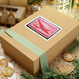 Air Mail Plane Red Stamp Sticker