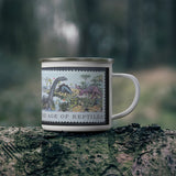Dinosaurs - The Age of Reptiles Vintage Postage Stamp Enamel Camping Mug
