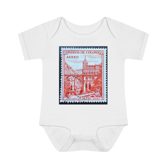 Columbia Castle Stamp Baby Onesie