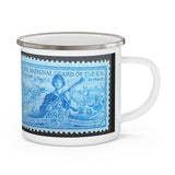 National Guard Vintage Postage Stamp Enamel Camping Mug