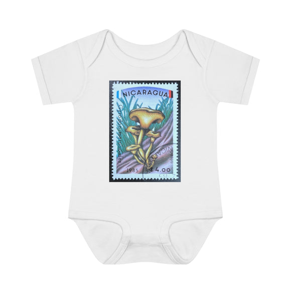 Mushroom Stamp Baby Onesie