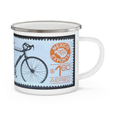 Bike Mexico Exporta Bicycle Vintage Postage Stamp Enamel Camping Mug