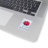 Red Flower Stamp Sticker