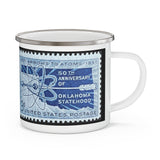 Oklahoma State Stamp Enamel Mug