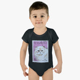 White Persian Cat Stamp Baby Onesie
