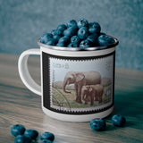 Elephant & Baby Stamp Enamel Mug