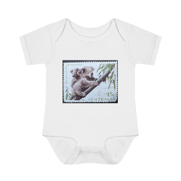 Koala Bear Stamp Baby Onesie