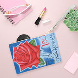 Red Rose Flower Clutch Bag