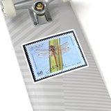 Dragonfly Insect Vintage Postage Stamp Sticker