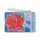 Red Rose Flower Clutch Bag
