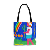 Rainbow Flower Tote Bag